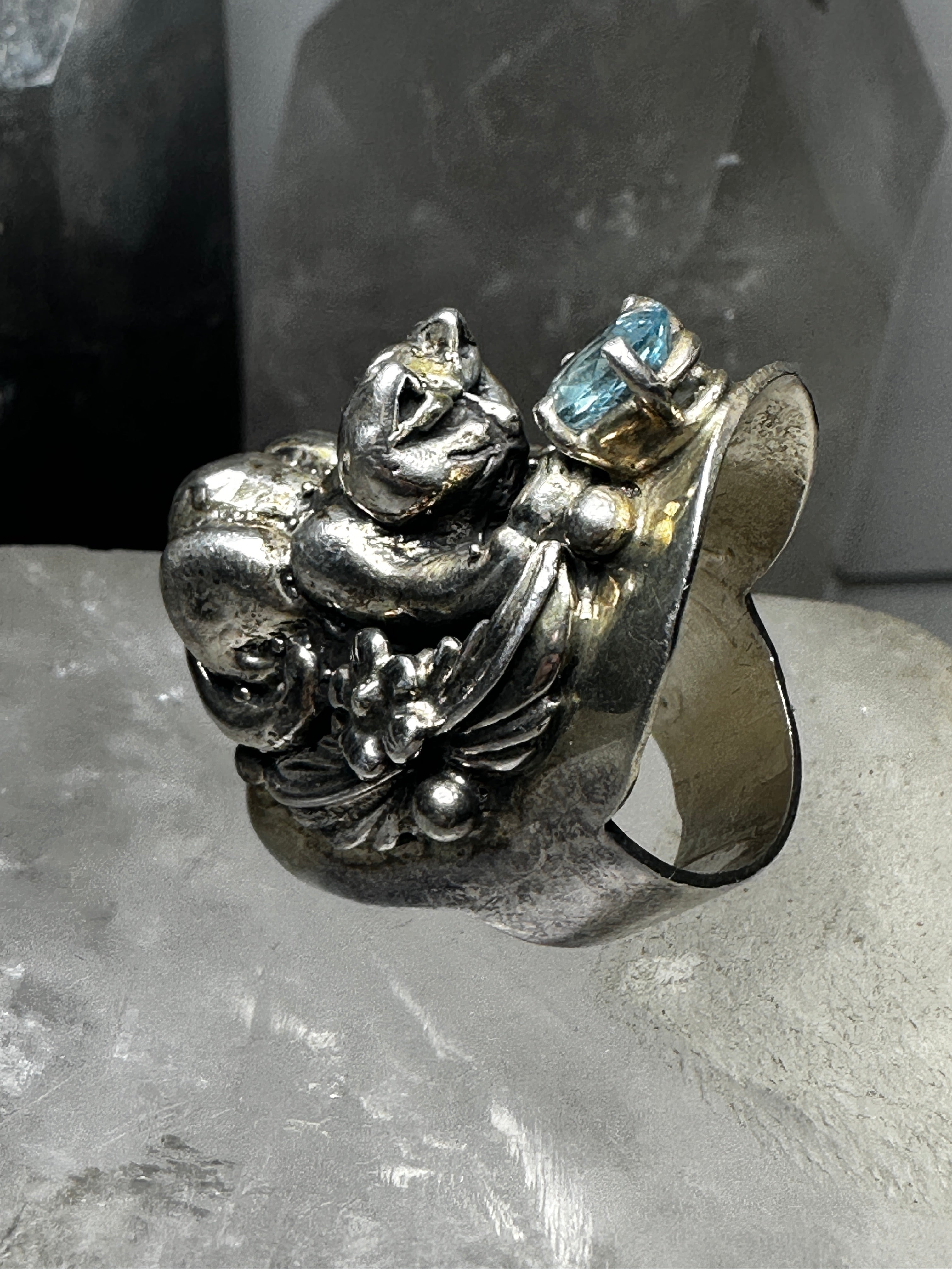 Cat Ring Carol Felley band Size 5 Sterling Silver SpiritbeadNW