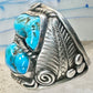 Navajo ring turquoise band leaves size 12 sterling silver women men