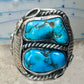 Navajo ring turquoise band leaves size 12 sterling silver women men