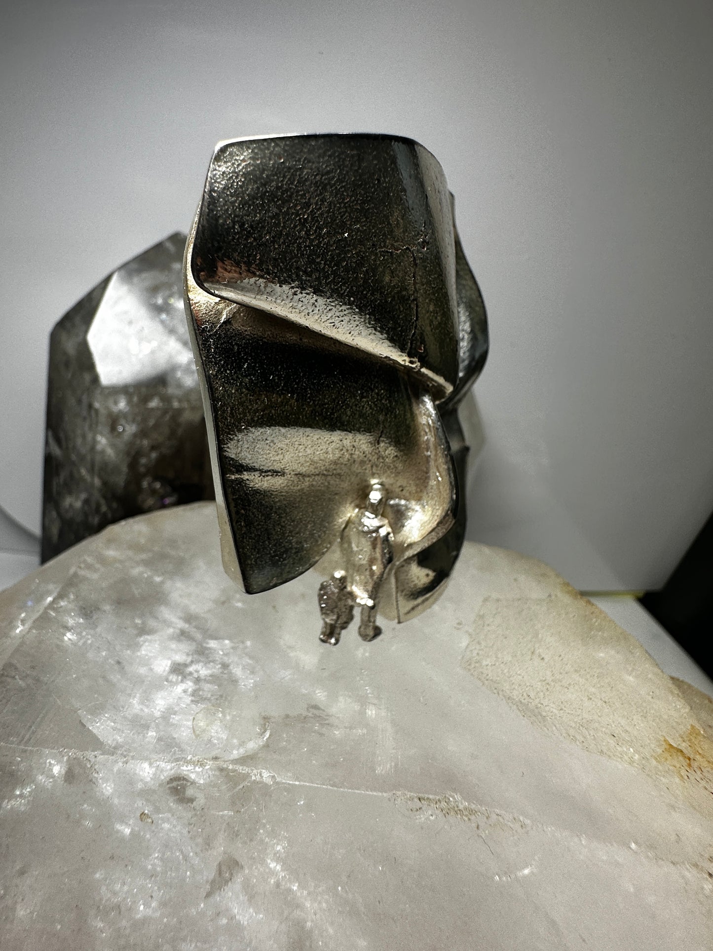 Figurative ring sterling silver modernist Bjorn Weckstrom From Lapponia Studio Finland 1973