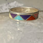 Zuni wedding ring turquoise malachite coral MOP size 12.75 sterling silver men