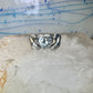 Heart ring Hands holding heart Valentine love band size 7.75 sterling silver women