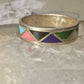 Zuni wedding ring turquoise malachite coral MOP size 12.75 sterling silver men