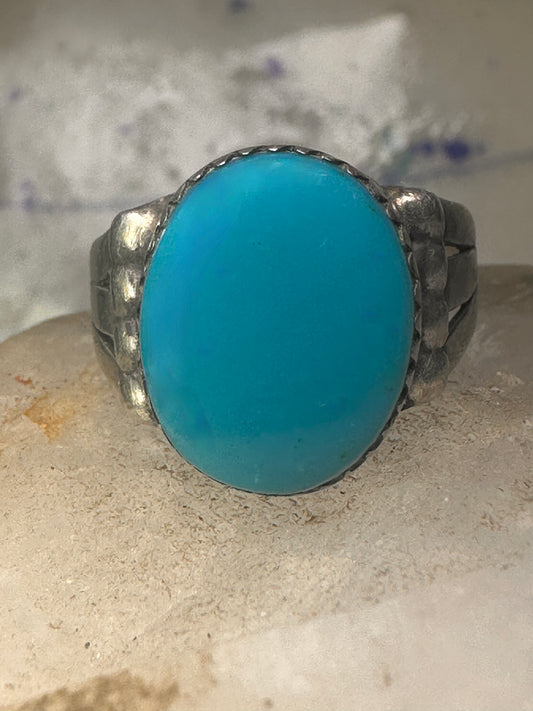Navajo turquoise ring size 8.25 sterling silver women girls