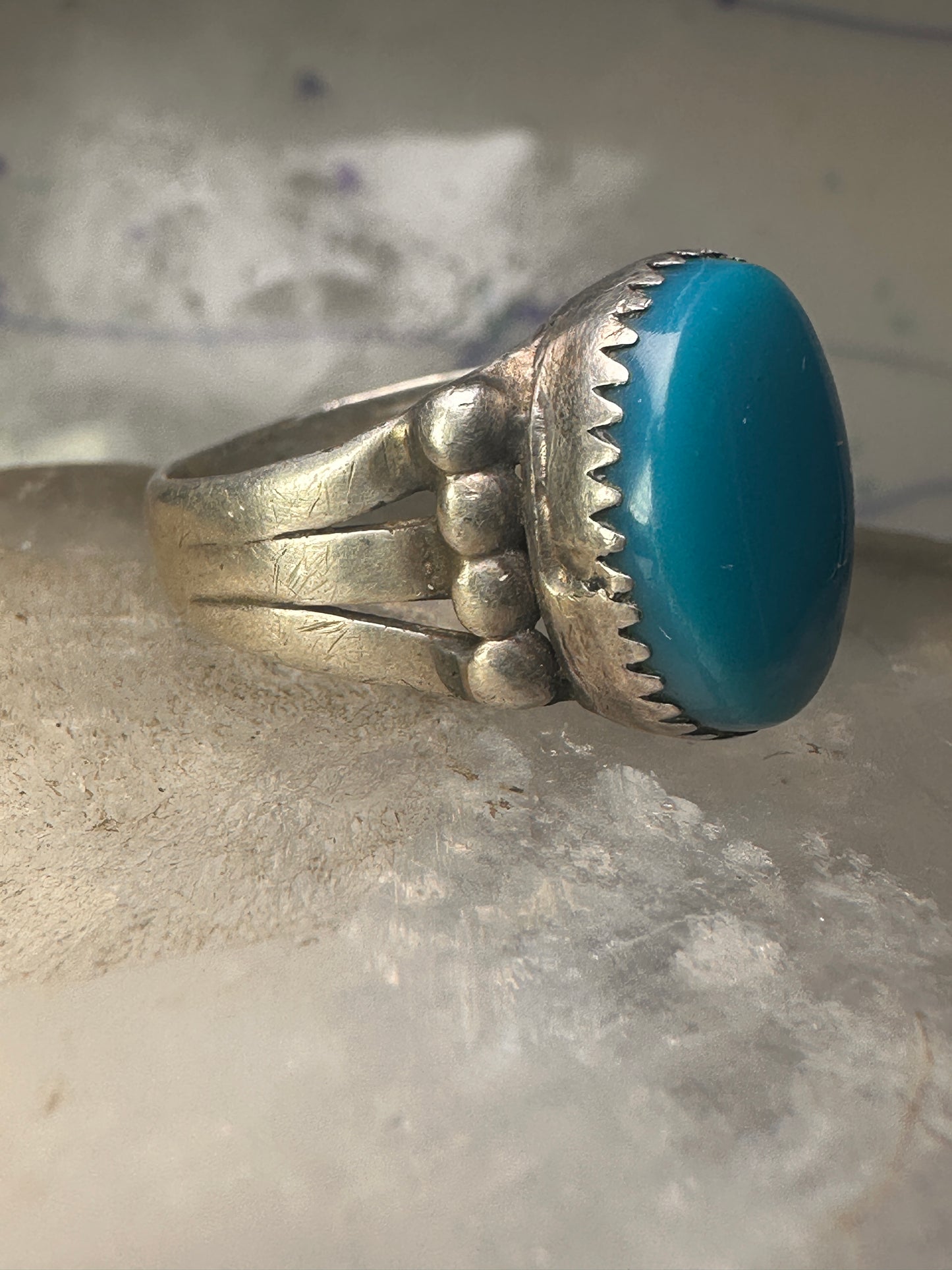 Navajo turquoise ring size 8.25 sterling silver women girls