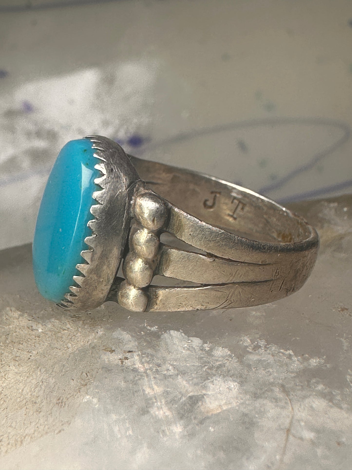 Navajo turquoise ring size 8.25 sterling silver women girls