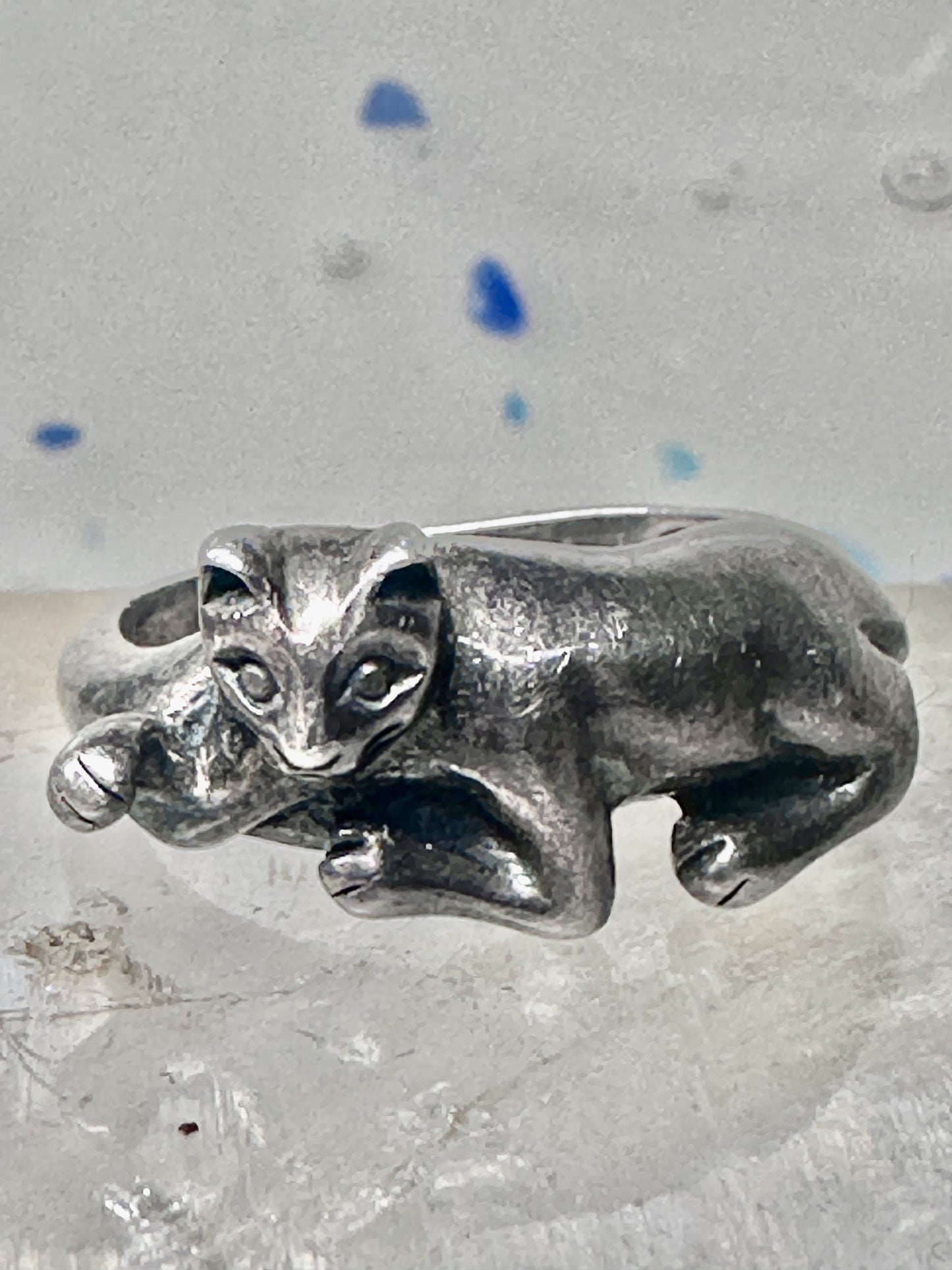 Cat ring kitten band size 5.75 sterling silver women girls