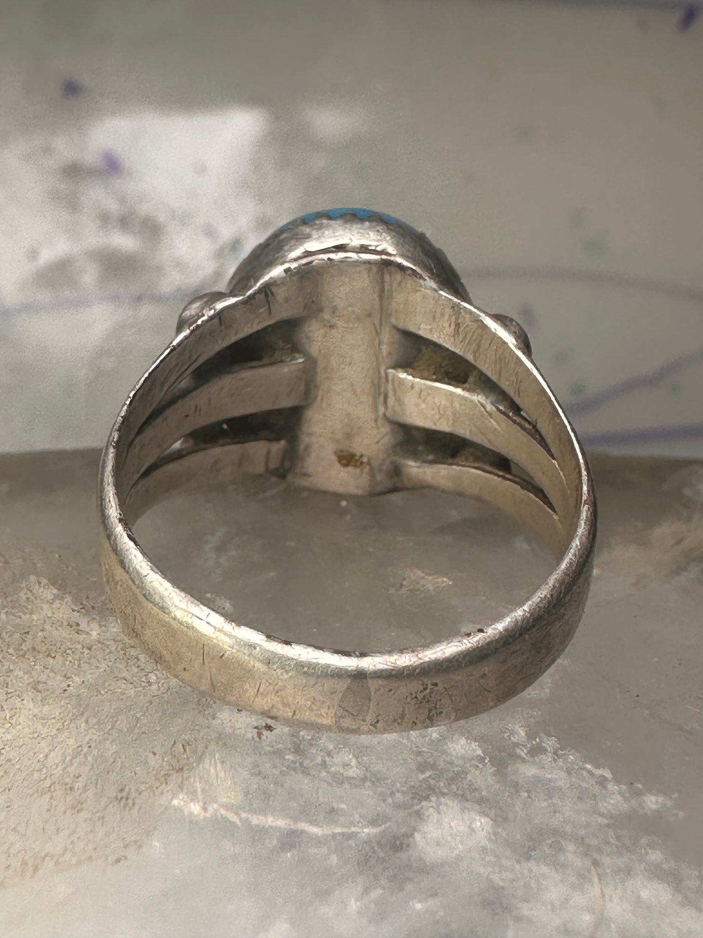Navajo turquoise ring size 8.25 sterling silver women girls