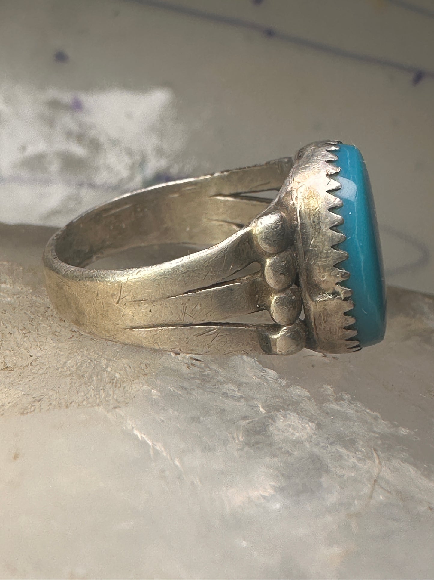 Navajo turquoise ring size 8.25 sterling silver women girls