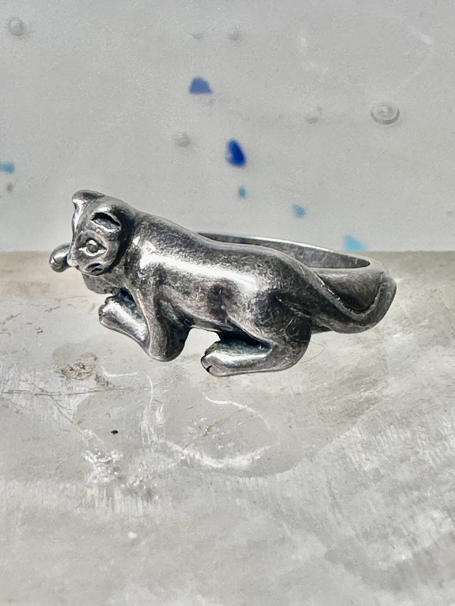 Cat ring kitten band size 5.75 sterling silver women girls