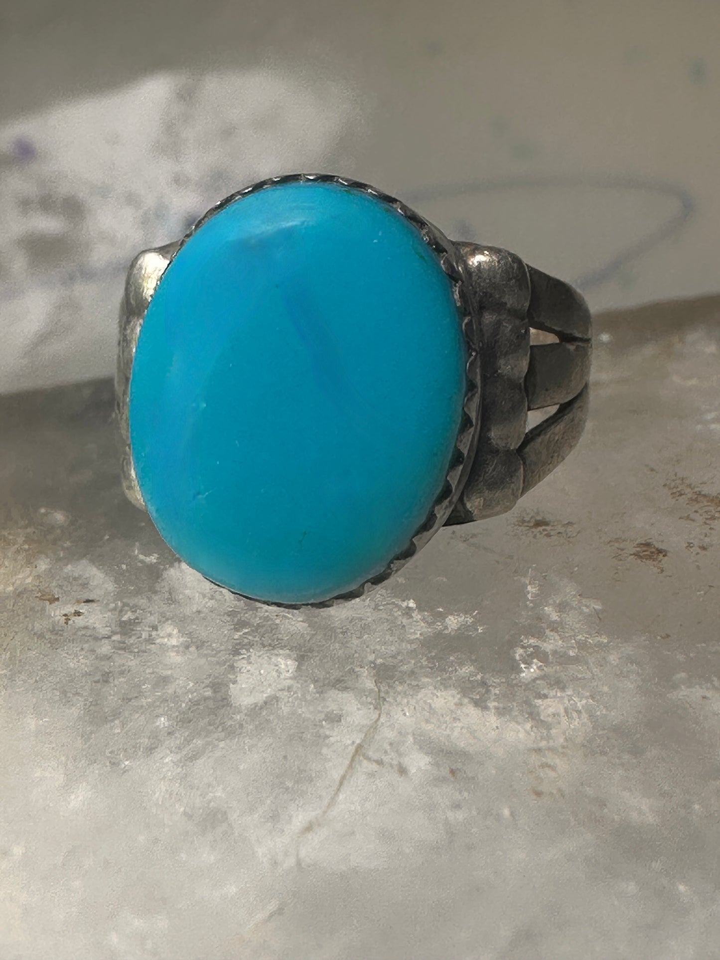 Navajo turquoise ring size 8.25 sterling silver women girls