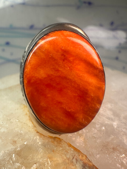 Navajo ring Spiny Oyster heavy band size 9.75 sterling silver IHMS