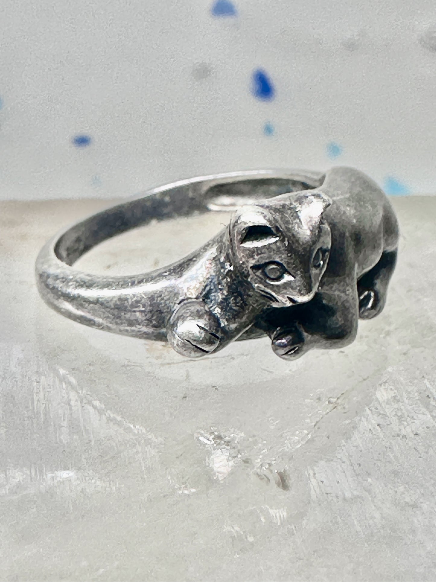 Cat ring kitten band size 5.75 sterling silver women girls