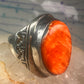 Navajo ring Spiny Oyster heavy band size 9.75 sterling silver IHMS