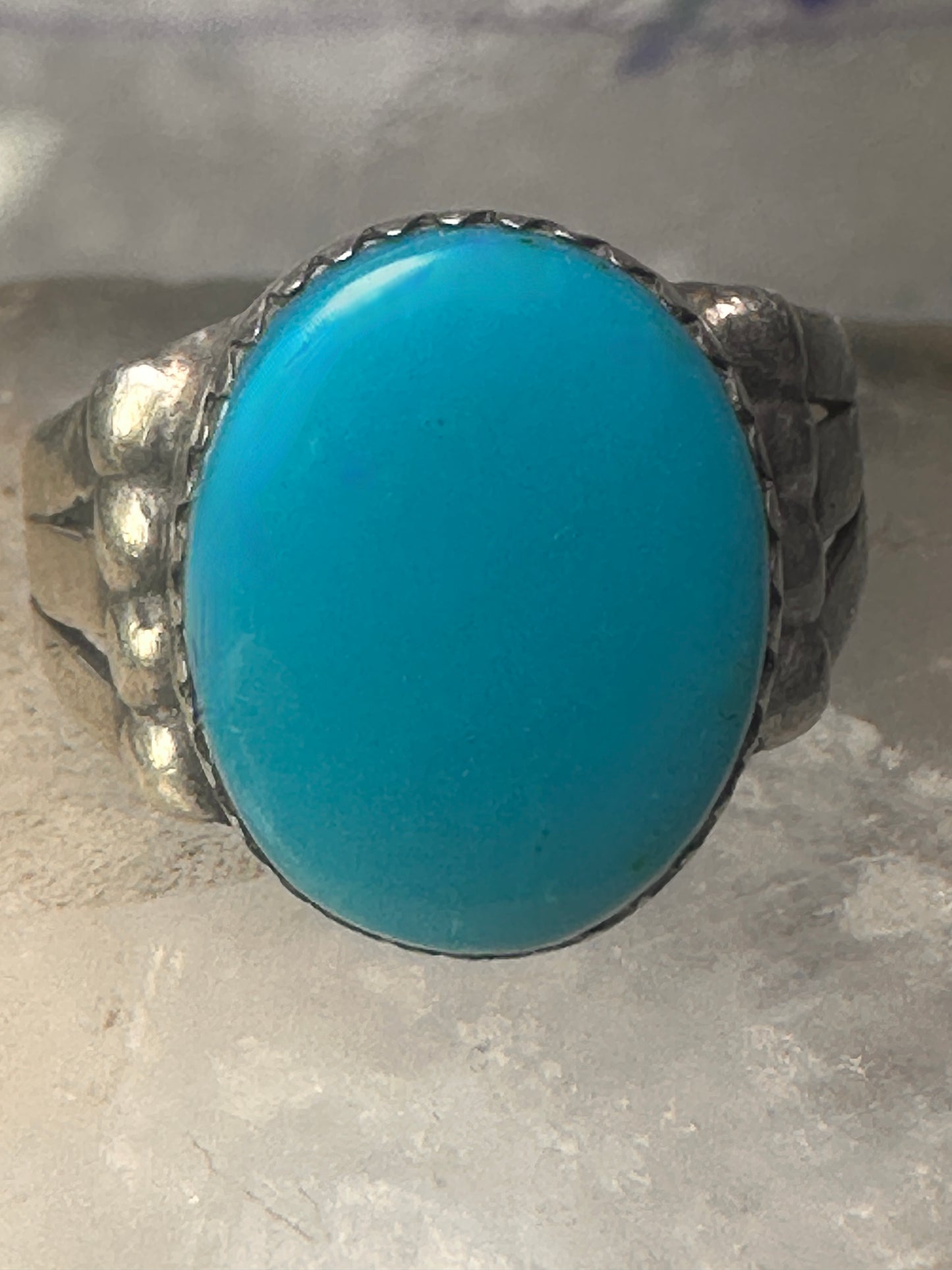 Navajo turquoise ring size 8.25 sterling silver women girls
