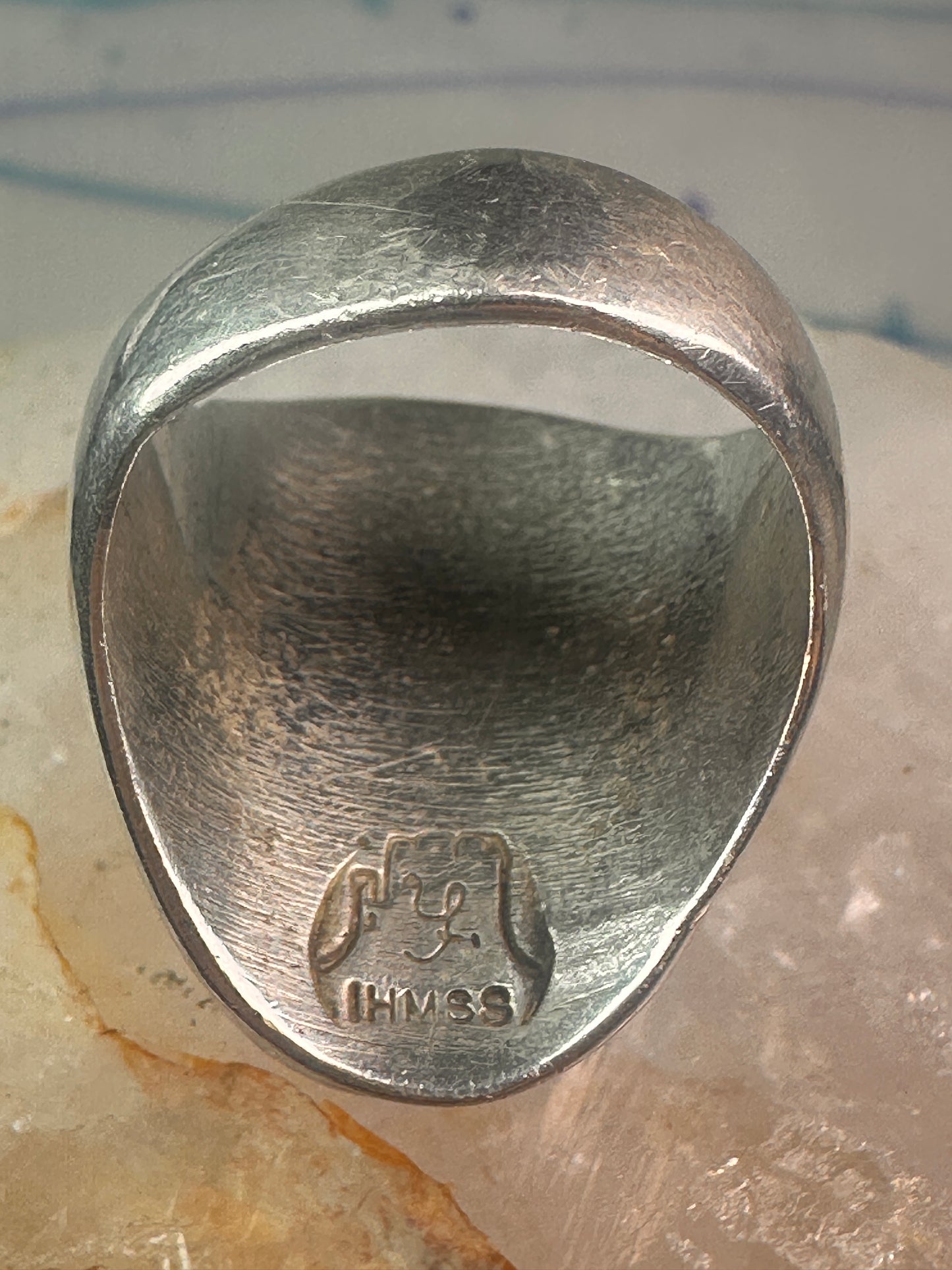 Navajo ring Spiny Oyster heavy band size 9.75 sterling silver IHMS