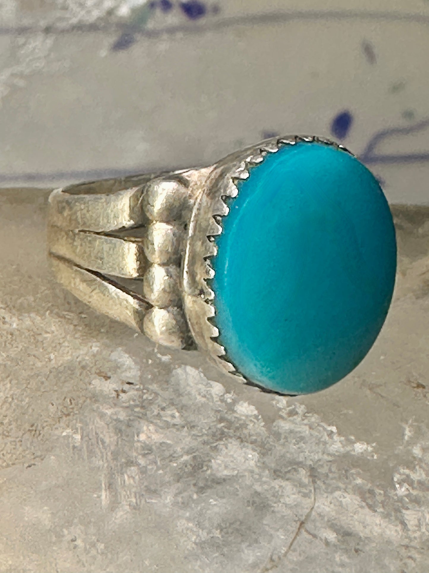 Navajo turquoise ring size 8.25 sterling silver women girls