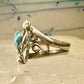 Navajo ring turquoise band leaves size 8 sterling silver women girls