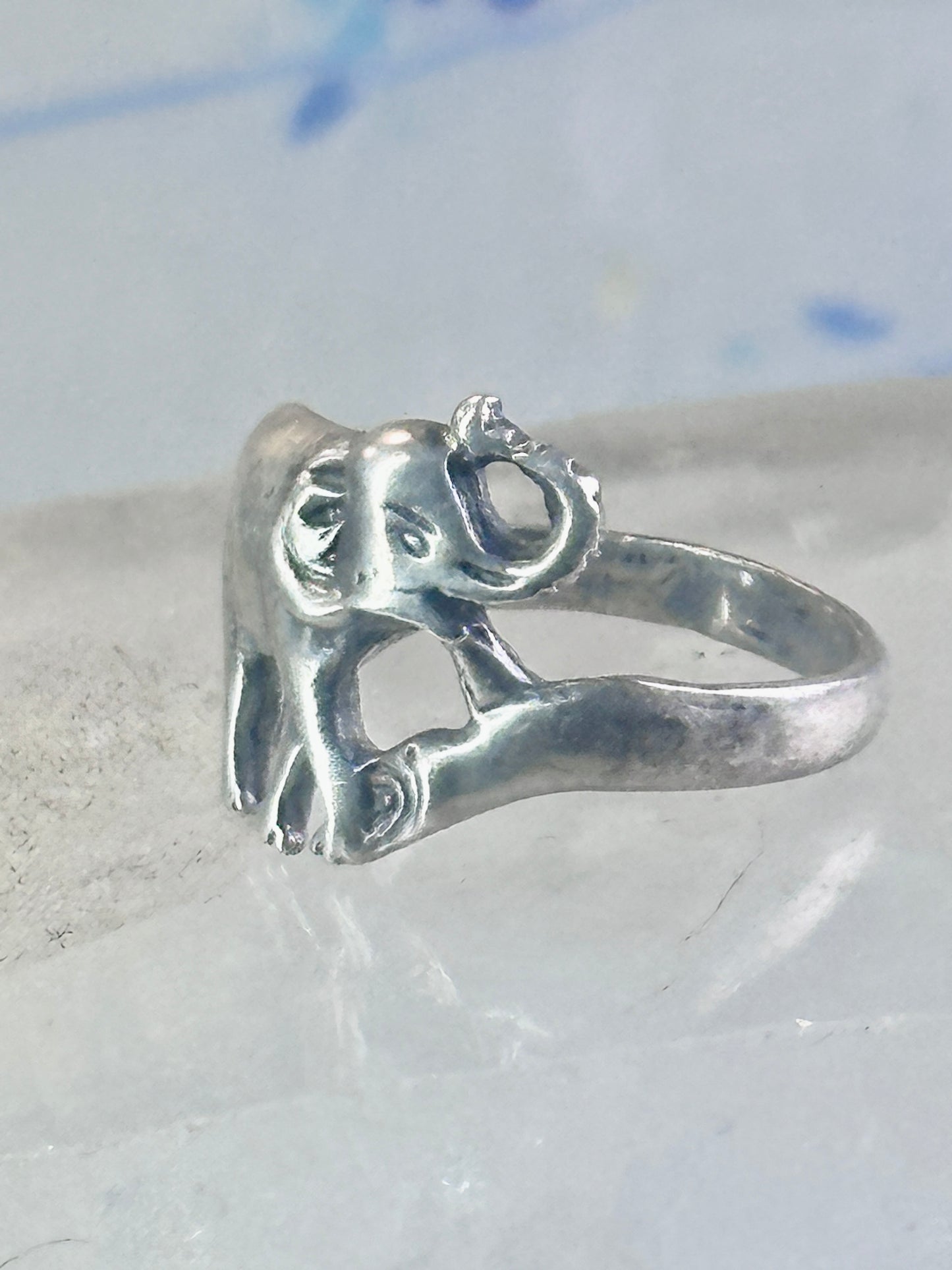 Elephant ring elephant pinky band size 5.75 sterling silver women girls