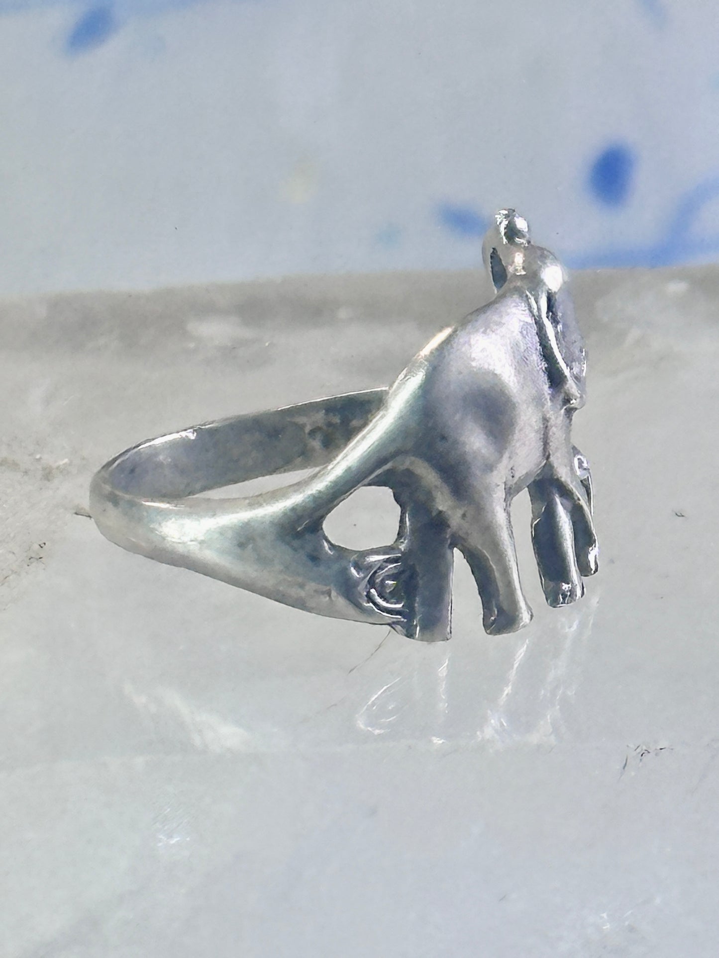 Elephant ring elephant pinky band size 5.75 sterling silver women girls
