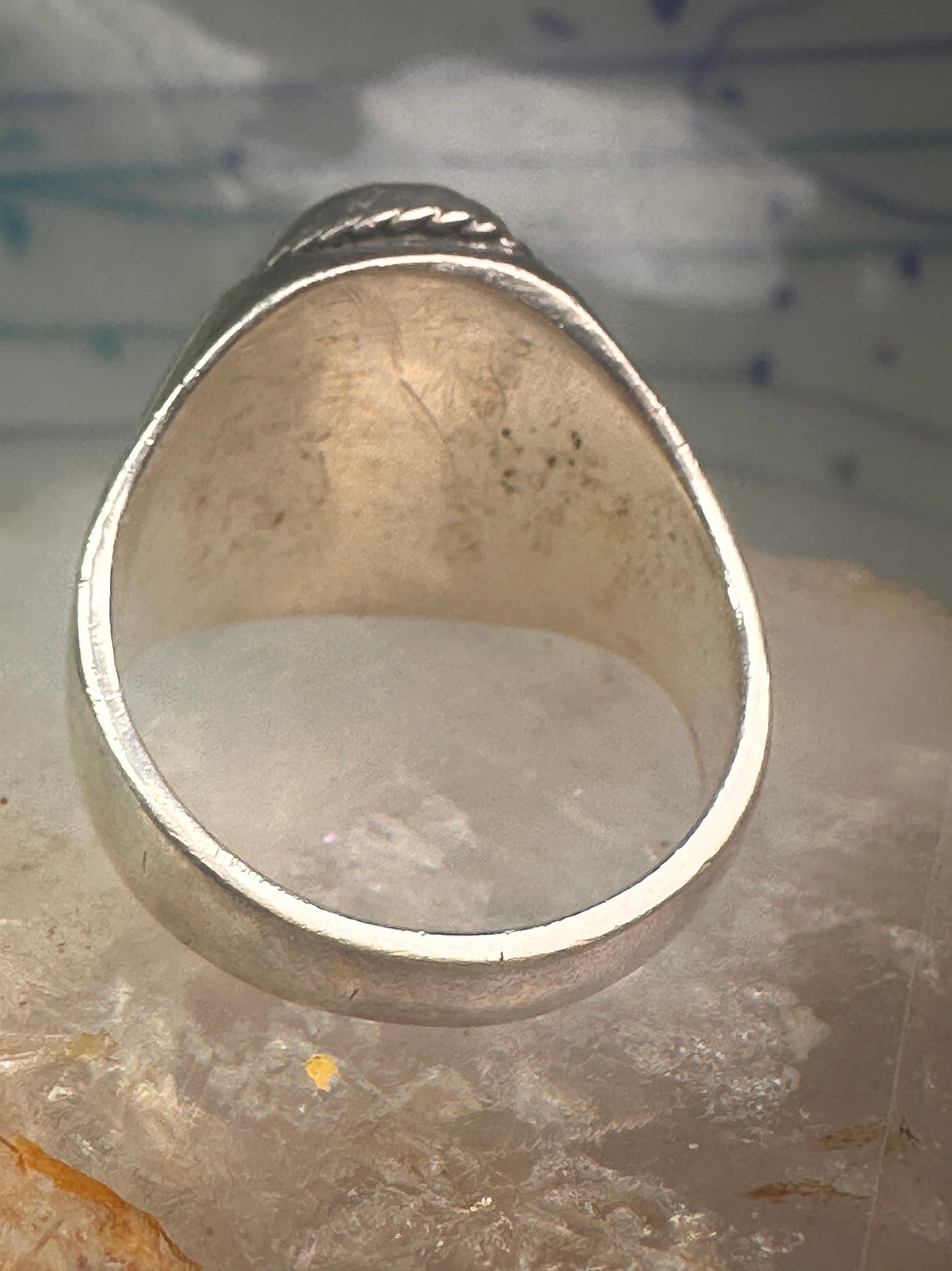 Navajo ring Turquoise heavy band size 9.75 sterling silver