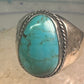 Navajo ring Turquoise heavy band size 9.75 sterling silver