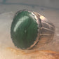 Navajo ring Malachite heavy band size 9.75 sterling silver