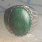 Navajo ring Malachite heavy band size 9.75 sterling silver
