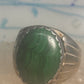 Navajo ring Malachite heavy band size 9.75 sterling silver