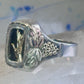 Black Hills Gold ring onyx size 10.75 duck goose Sterling silver 12K