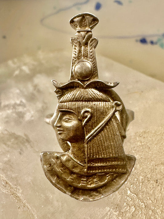 Long Egyptian ring Pharaoh God Goddess size 5.50 sterling silver women
