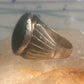 Navajo ring Malachite heavy band size 9.75 sterling silver