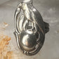 Bird ring size 6.75 floral sterling silver women girls