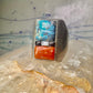 Navajo ring cobblestone turquoise coral MOP onyx size 10 sterling silver men women
