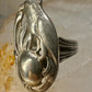 Bird ring size 6.75 floral sterling silver women girls