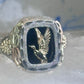 Black Hills Gold ring onyx size 10.75 duck goose Sterling silver 12K