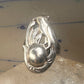 Bird ring size 6.75 floral sterling silver women girls