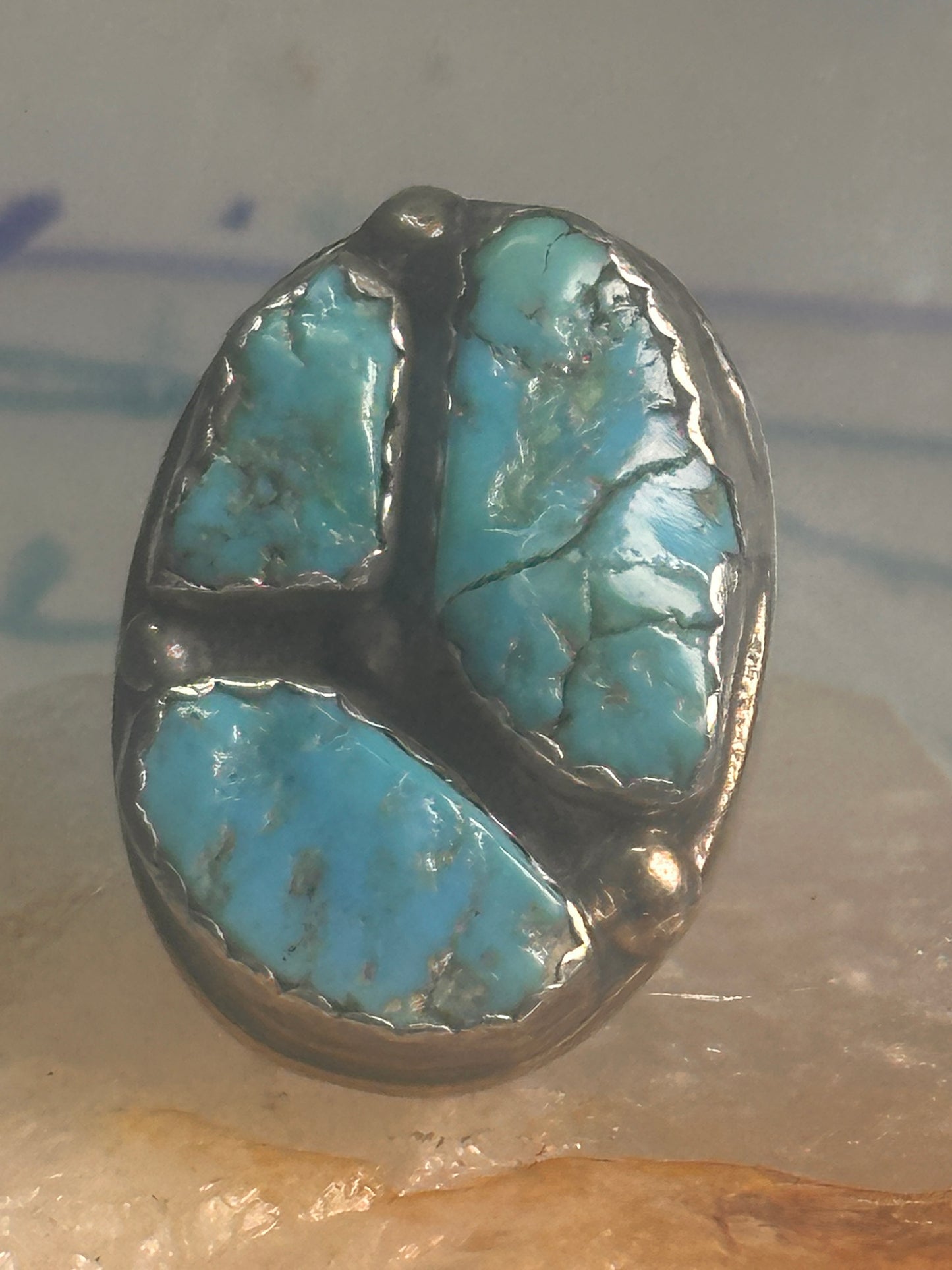 Navajo ring Turquoise heavy band size 9.5 sterling silver