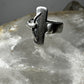Crucifix ring religious Christian band size 4 sterling silver women