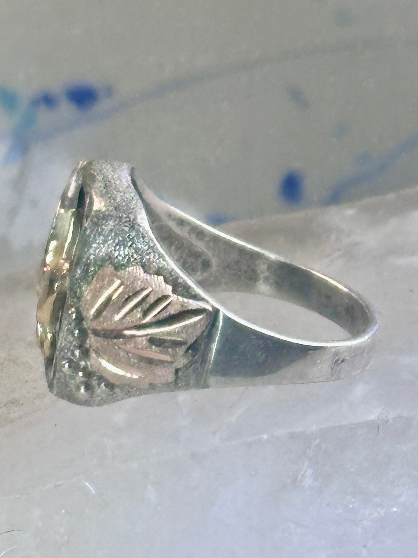 Black Hills Gold ring onyx band size 10 duck goose Sterling silver women men RGC