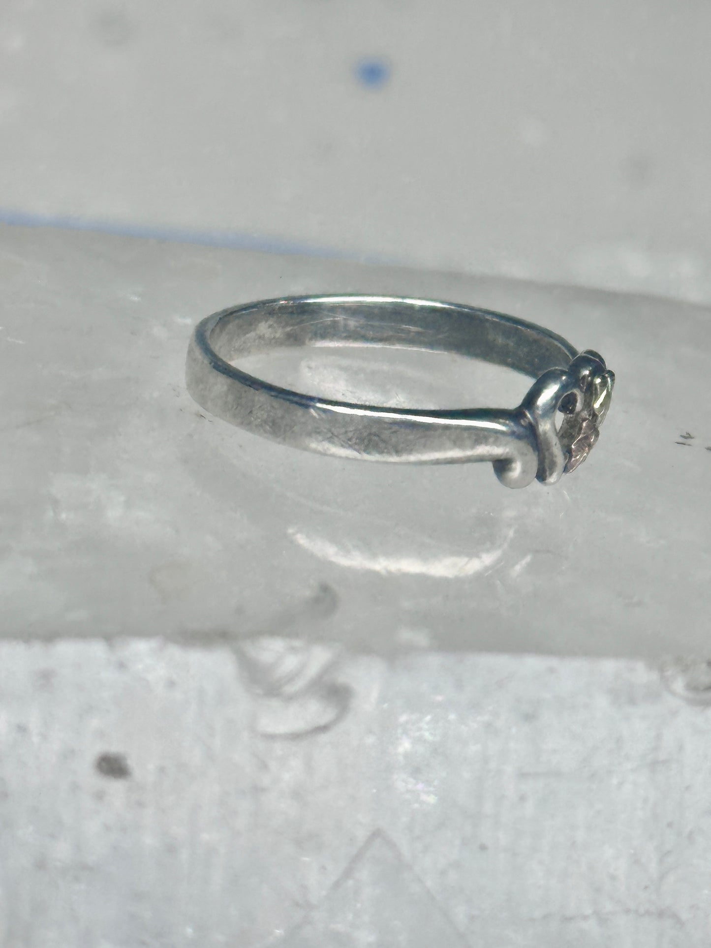 Black Hills Gold ring Heart Valentine leaves floral band size 7.75 sterling silver women girls