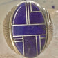 Blue Lapis ring Native American Navajo size 11.50 floral sterling silver women men