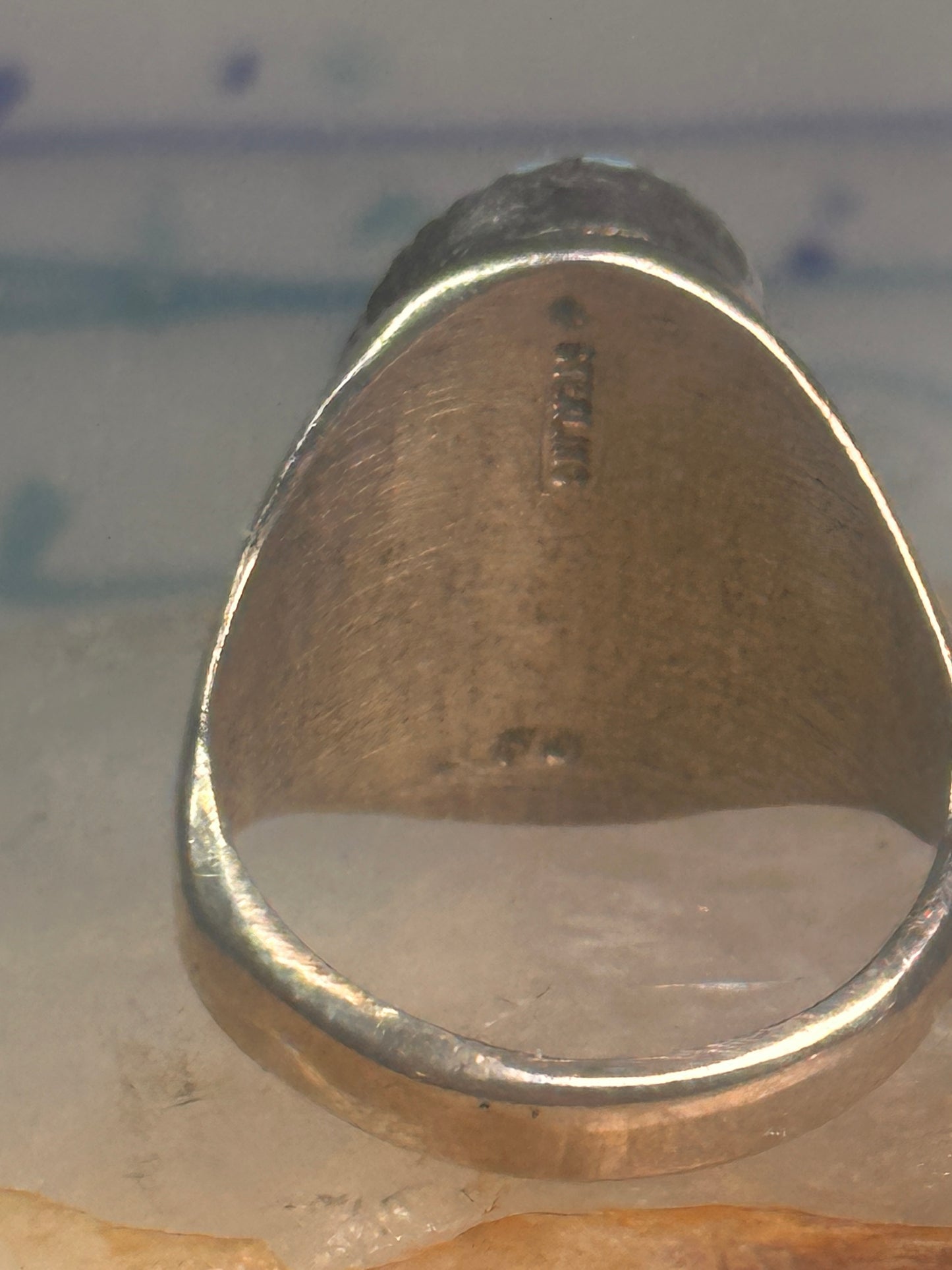 Zuni ring Turquoise band size 10.25 sterling silver