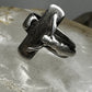 Crucifix ring religious Christian band size 4 sterling silver women