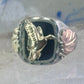Black Hills Gold ring onyx band size 10 duck goose Sterling silver women men RGC