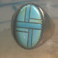 Zuni ring Turquoise band size 10.25 sterling silver