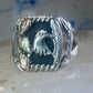 Black Hills Gold onyx ring size 11 Eagle feather Sterling silver women men 12K