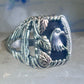 Black Hills Gold onyx ring size 11 Eagle feather Sterling silver women men 12K