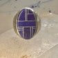 Blue Lapis ring Native American Navajo size 11.50 floral sterling silver women men