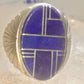 Blue Lapis ring Native American Navajo size 11.50 floral sterling silver women men